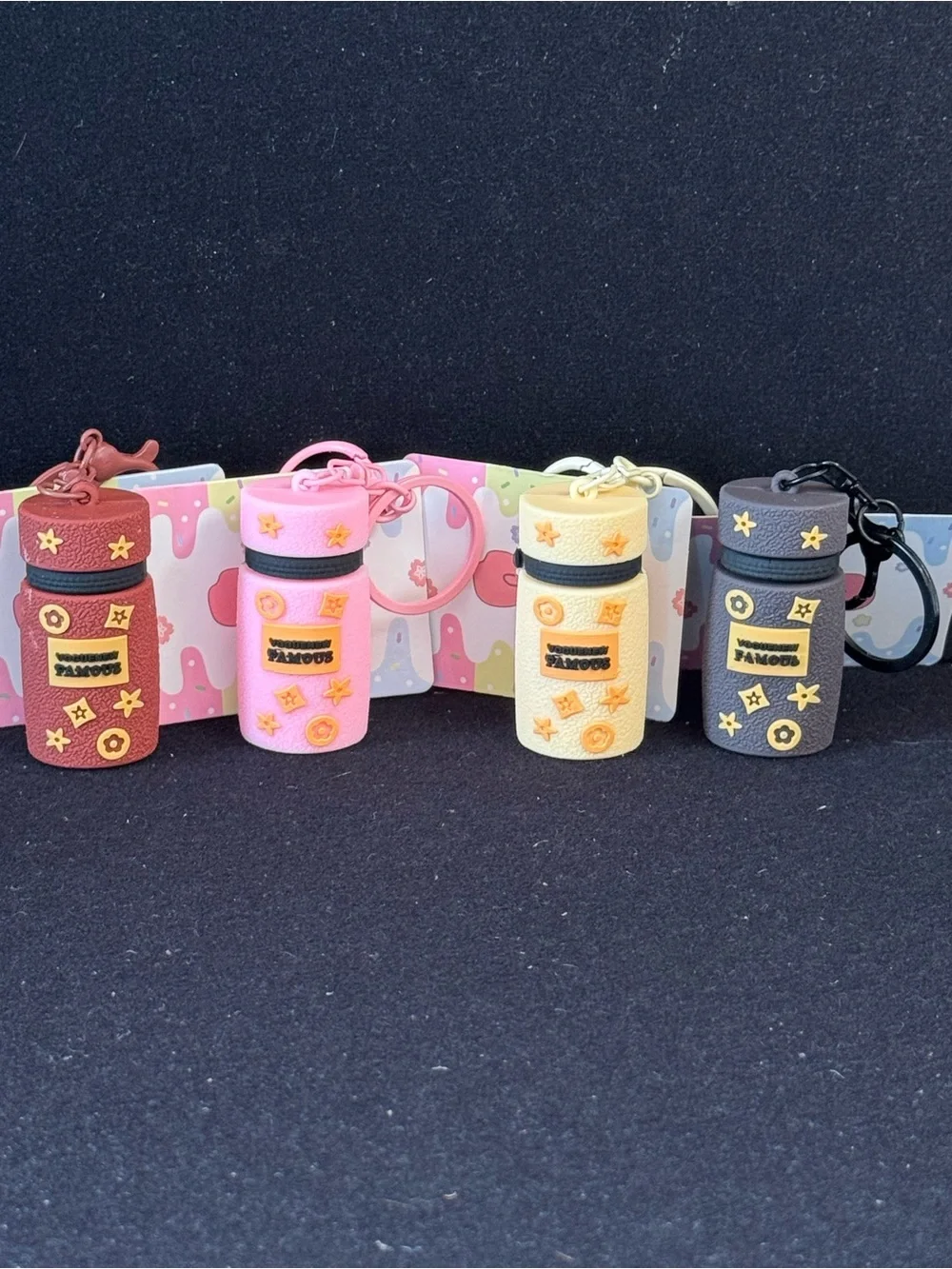 NWT Cute Mini Silicone Floral Cylinder Bag Charm Brown